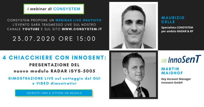 Webinar: presentazione del nuovo RADAR iSYS-5005